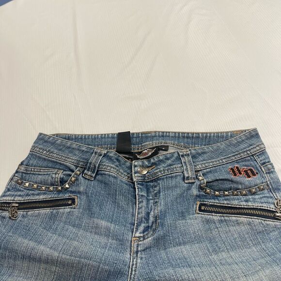 Harley Davidson Women’s Studded Bootcut Denim Jeans Size 8 - Picture 3 of 9